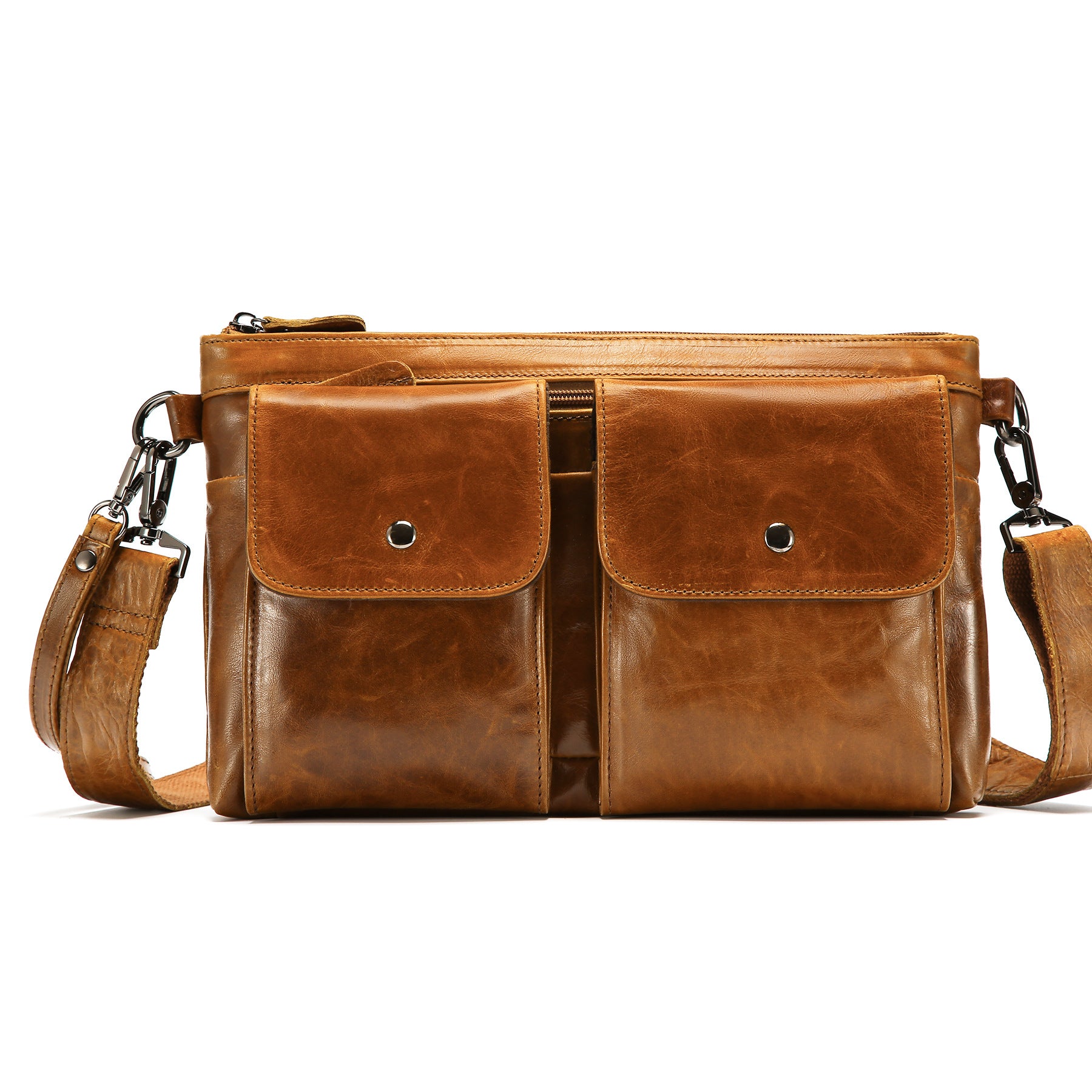 Men’s Genuine Leather Crossbody Bag – Casual Shoulder Bag