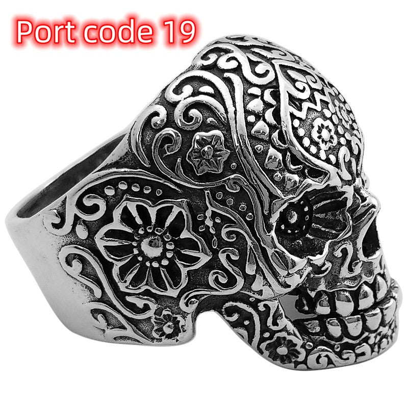 Handmade Vintage Skull Ring for Men – Thai Silver Gothic Statement Ring