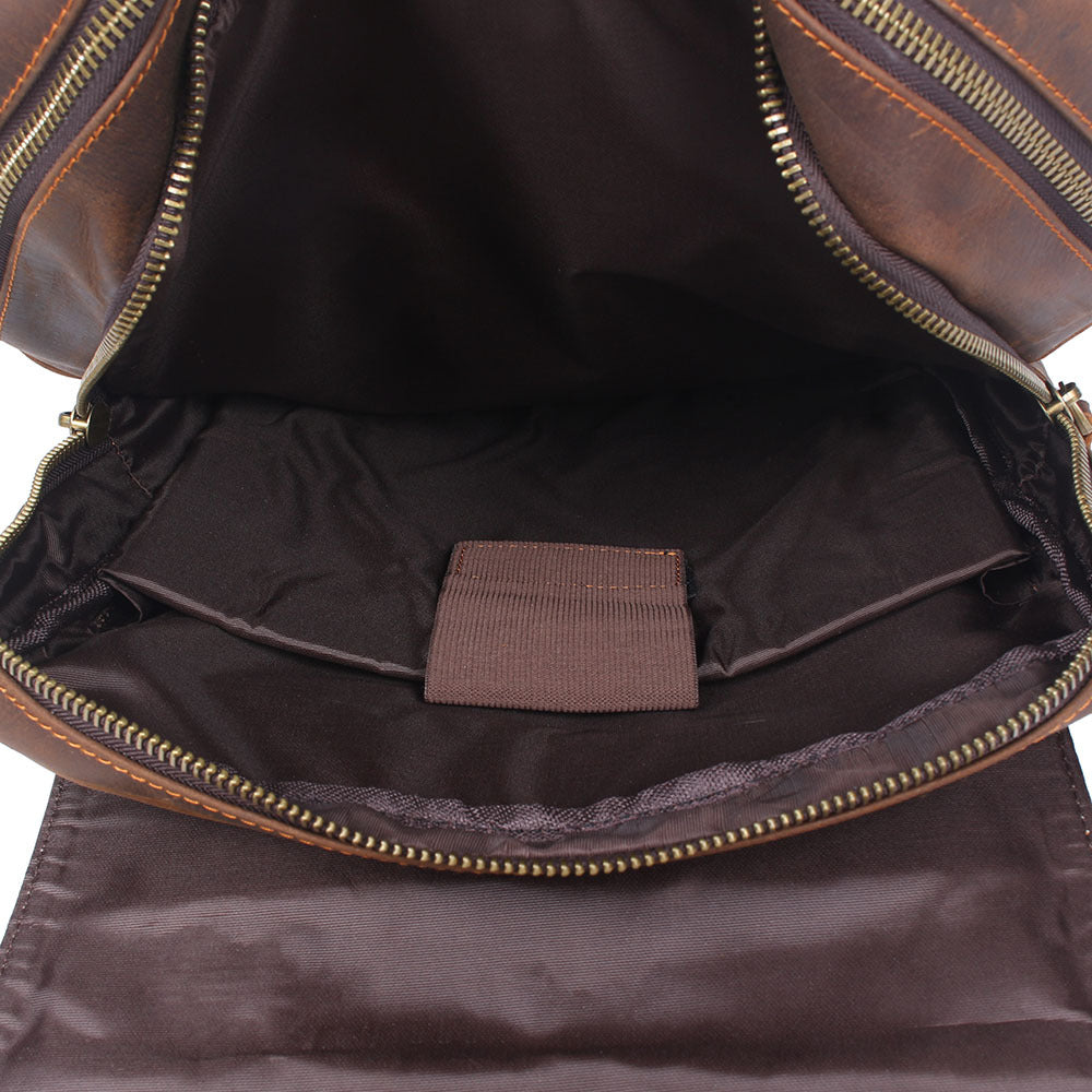 Men's Top Layer Cowhide Leather Backpack – Vintage Travel & Laptop Rucksack