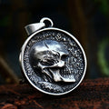 Hip-hop Punk Stainless Steel 2 Side Skull for Women Men Rock Cool Domineering Skeleton Pendant Necklace Boyfriend Jewelry