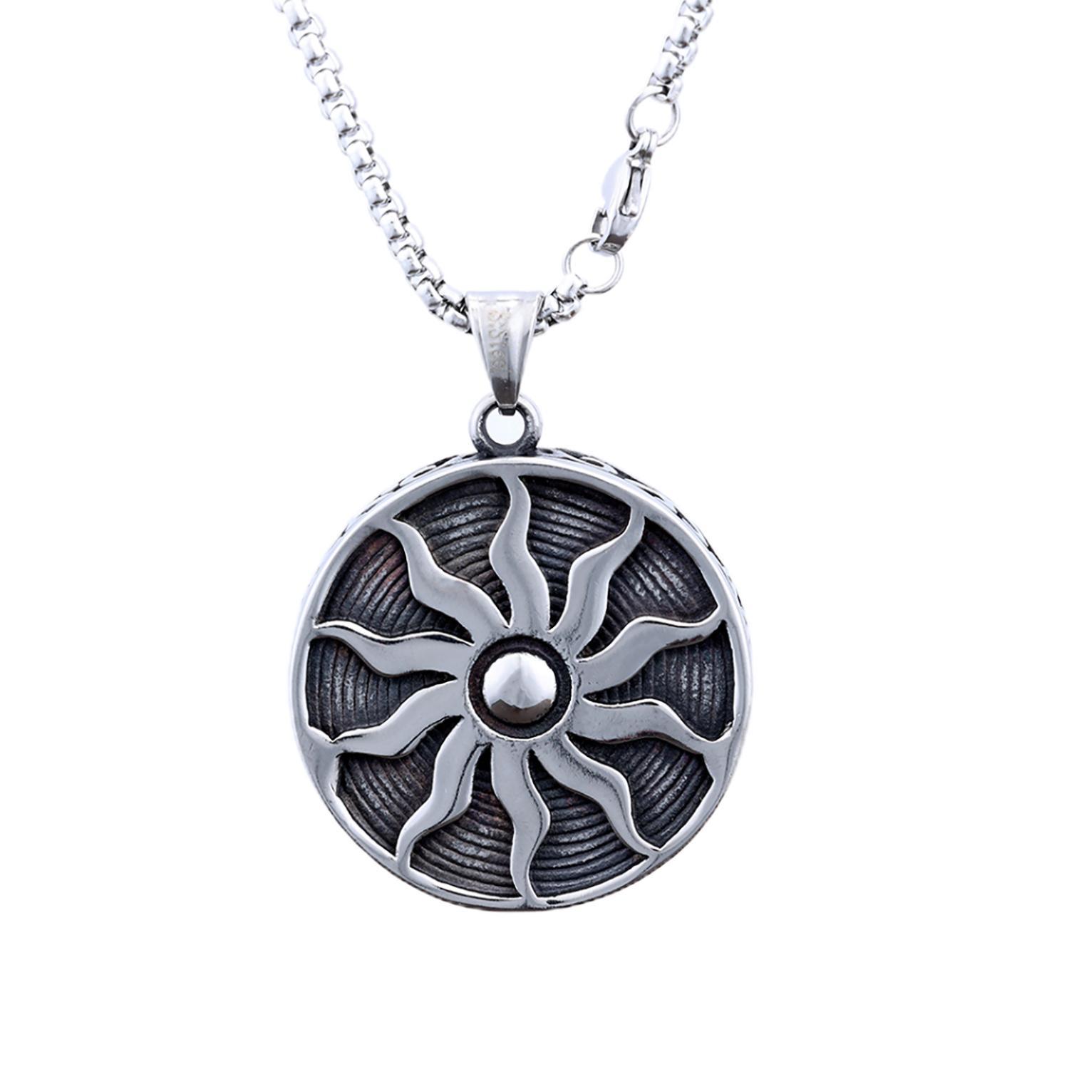 Vintage Apollo Sun God Pendant Necklace – Greek Mythology Titanium Steel Amulet