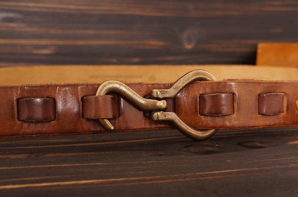 Men’s Handcrafted Woven Hemp Belt – Solid Copper Buckle Vintage Style